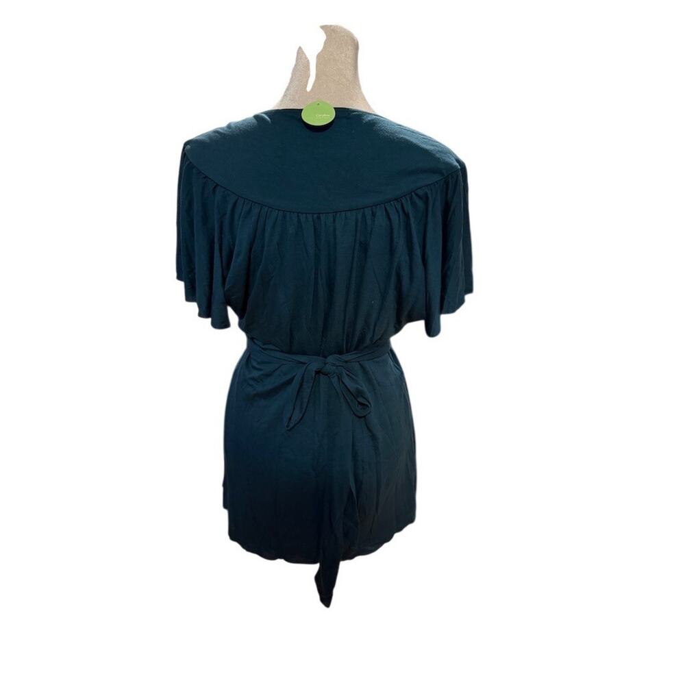 Velvet by Graham & Spencer Juliet Wrap Top Blouse Womens Size L Blue